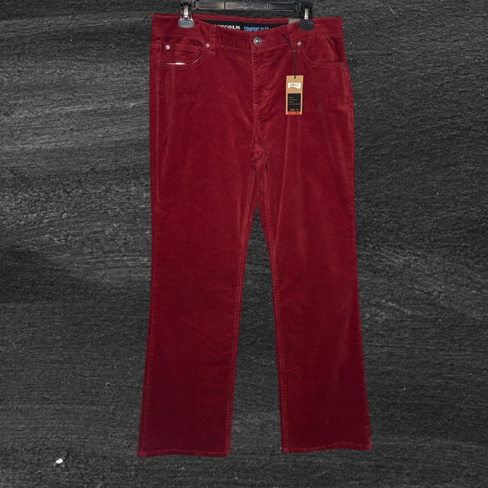 New Lincoln Outfitters‎ Women’s 14 Red Stretch Corduroy Boot Cut Pants Holiday